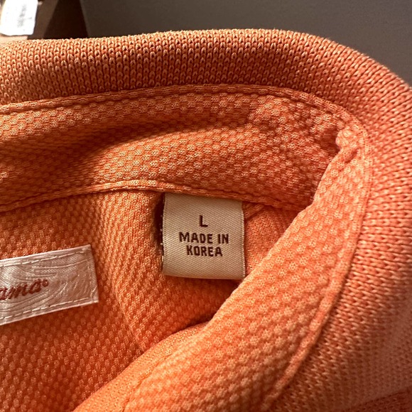 Tommy Bahama Men's Orange Three Button Placket Polo Shirt Size Large - Picture 7 of 9